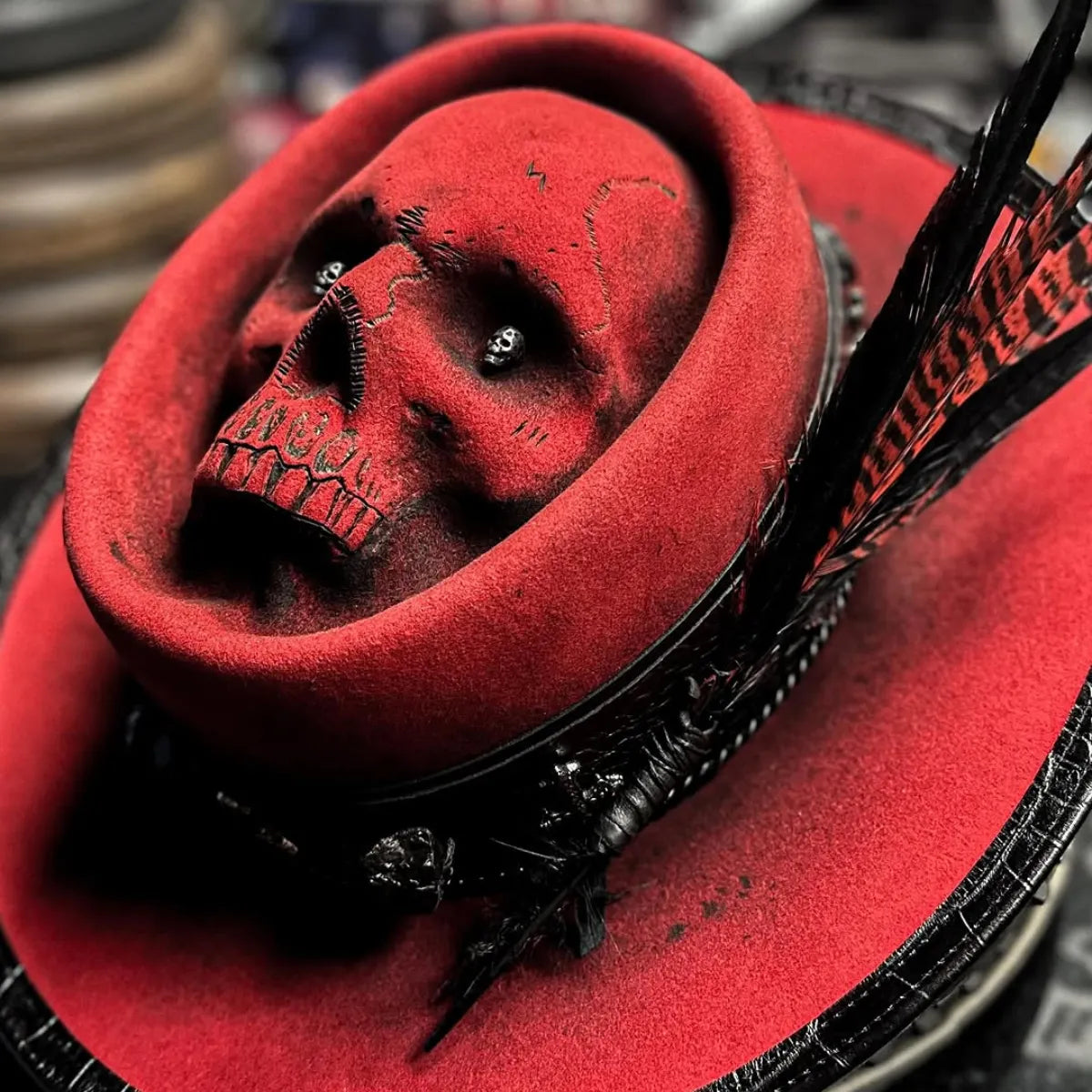 Skull Crown In Dark Red