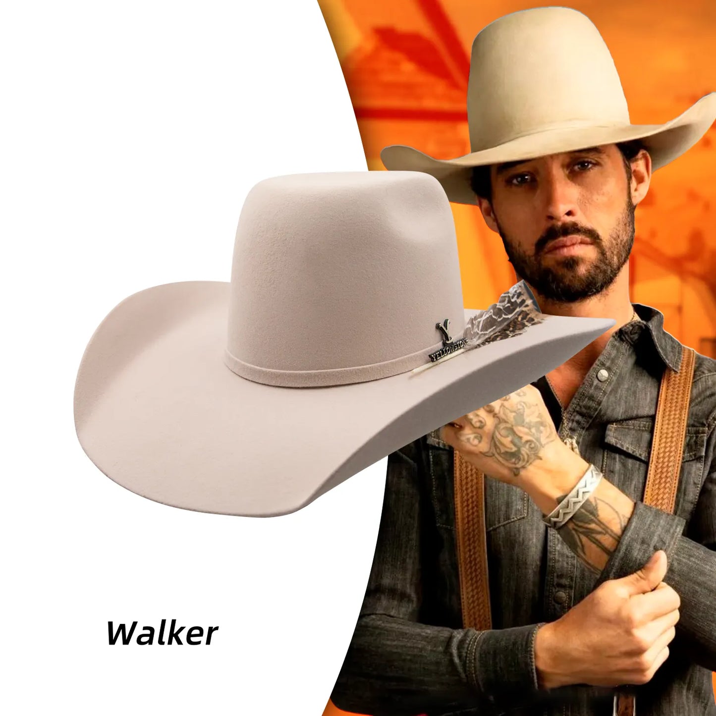 Bull Ranch 20X Walker SilverBelly Style