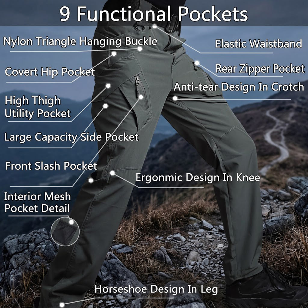 Archon IX9 Men's Lightweight Tactical Pants – Quick-Dry Stretch Pants