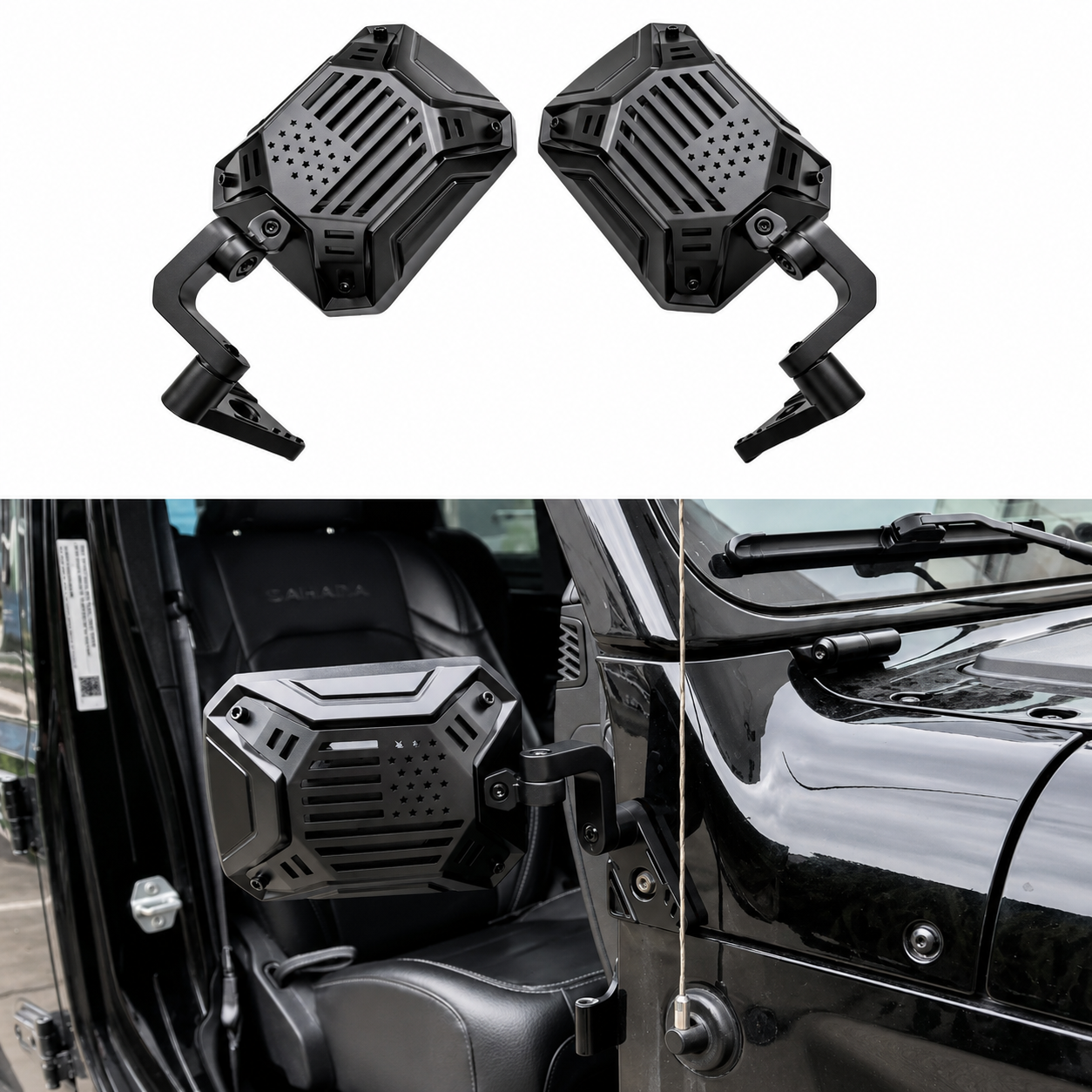 Doors Off Side Mirrors for Wrangler JL 2018–2026 & Gladiator JT