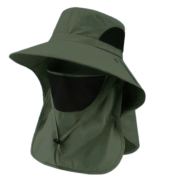 Men's Sun Protection Fishing Hat – Lightweight Breathable with Detachable Face Cover