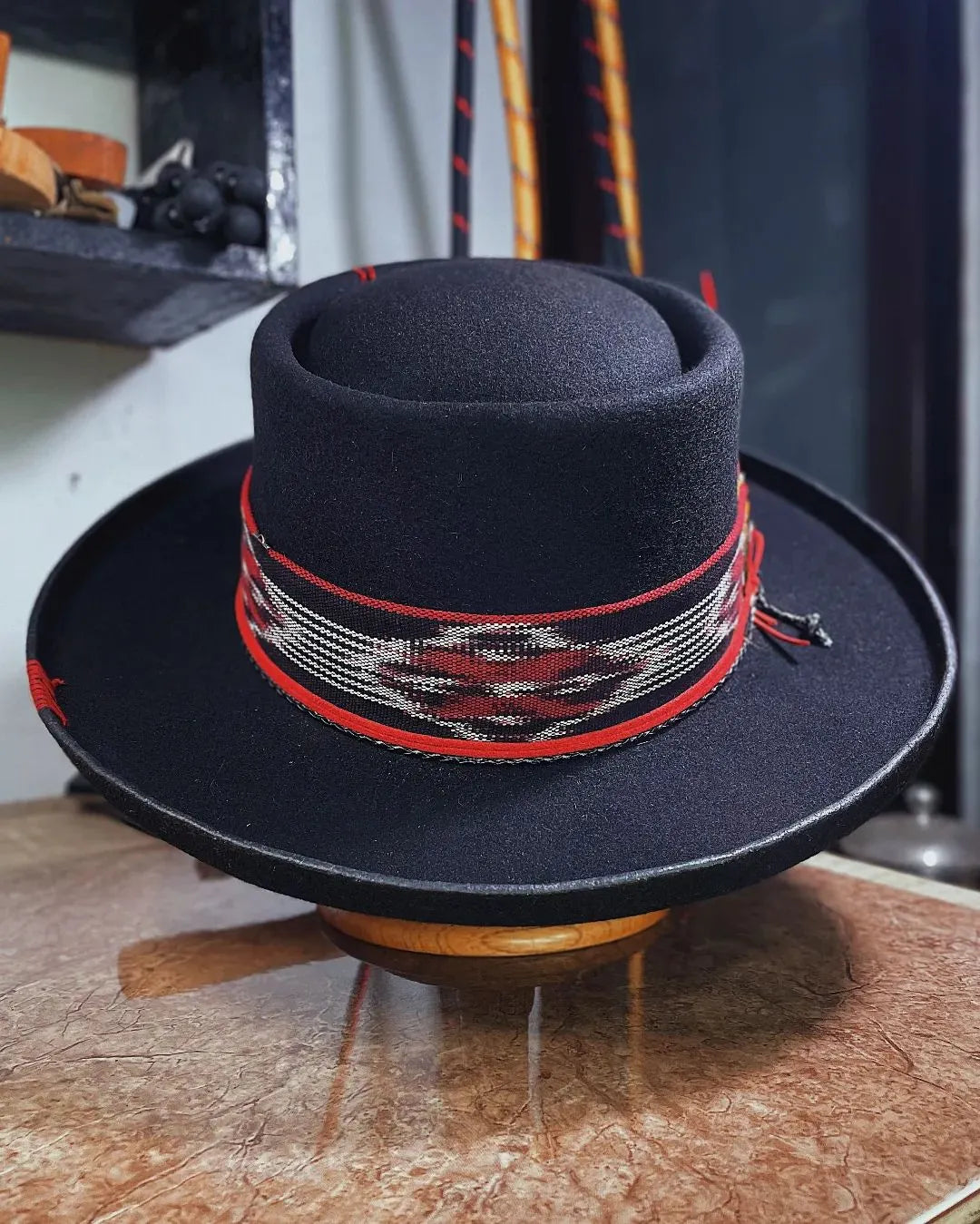 Wide-Brimmed Pork Pie Hat