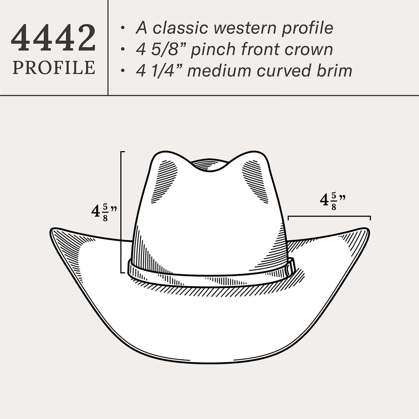 Acoustic 6X Cowboy Hat - Pinch Front Crown