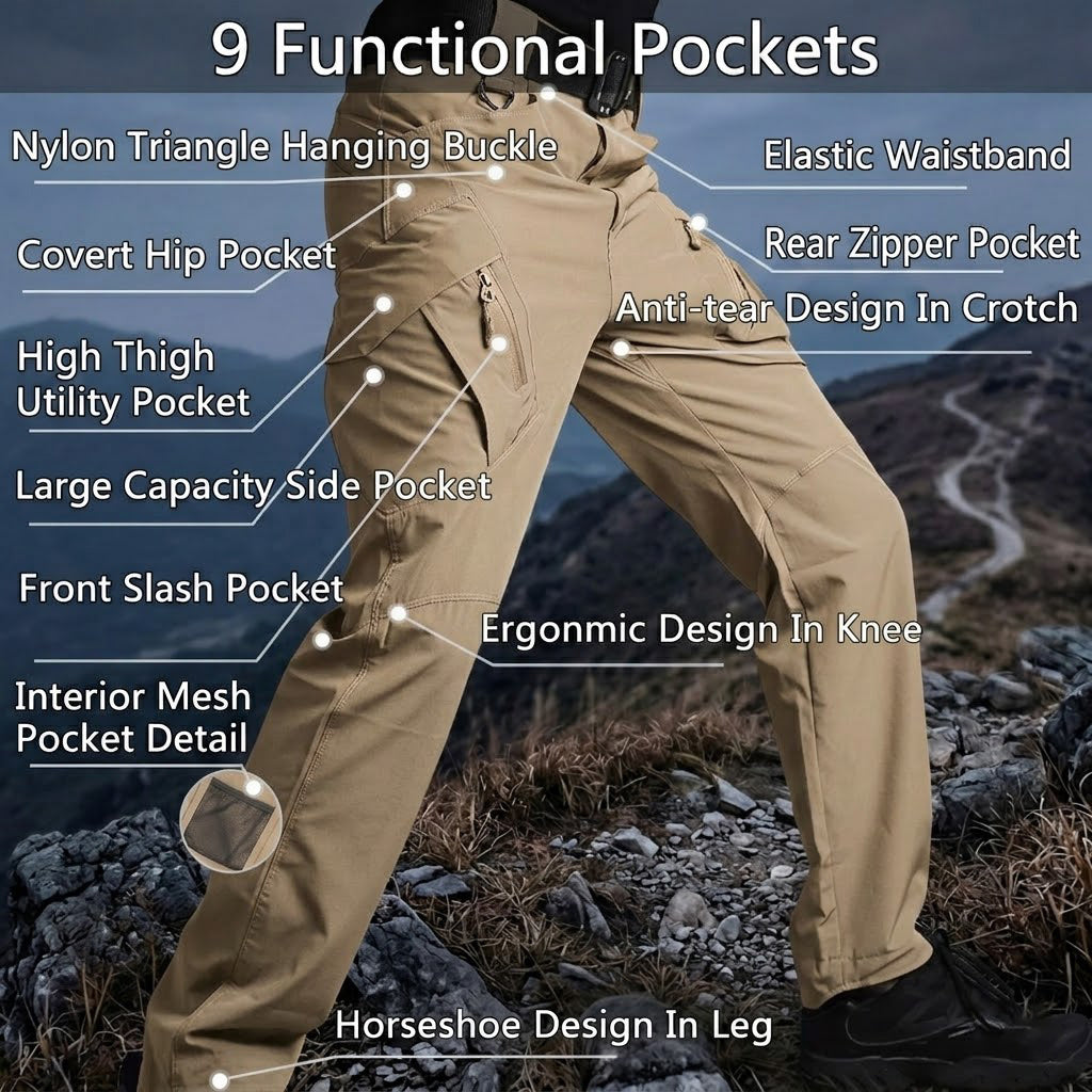 Archon IX9 Men's Lightweight Tactical Pants – Quick-Dry Stretch Pants
