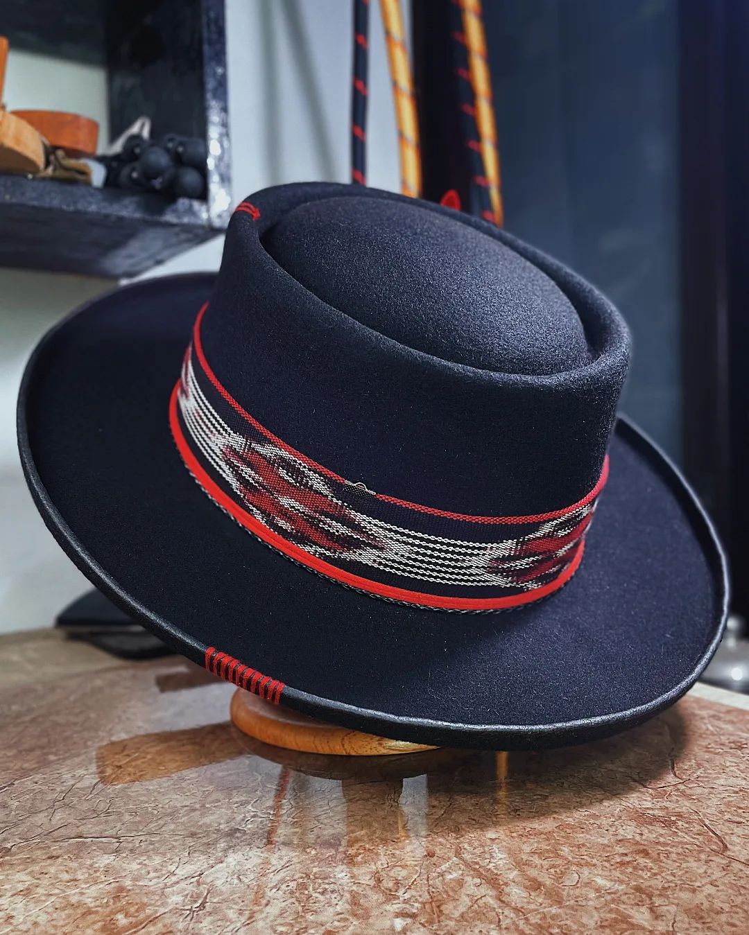 Wide-Brimmed Pork Pie Hat