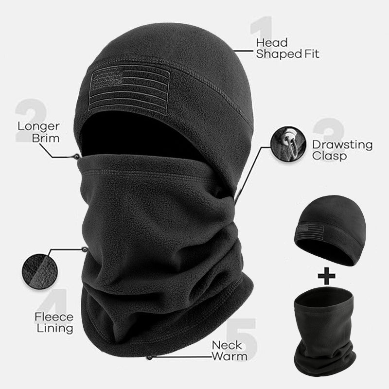 TWS Warm Fleece Beanie Hat Scarf Set