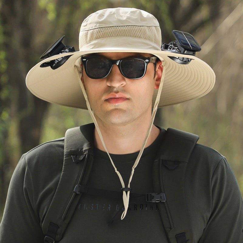 Wide Brim Sun Hat with Solar Fans – Outdoor Work, Fishing & Gardening Hat