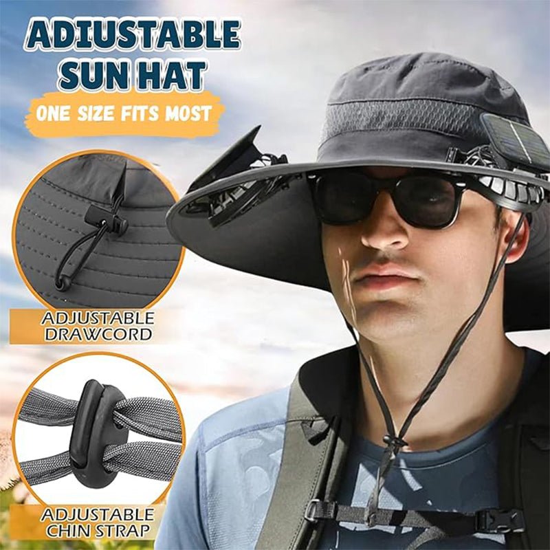 Wide Brim Sun Hat with Solar Fans – Outdoor Work, Fishing & Gardening Hat